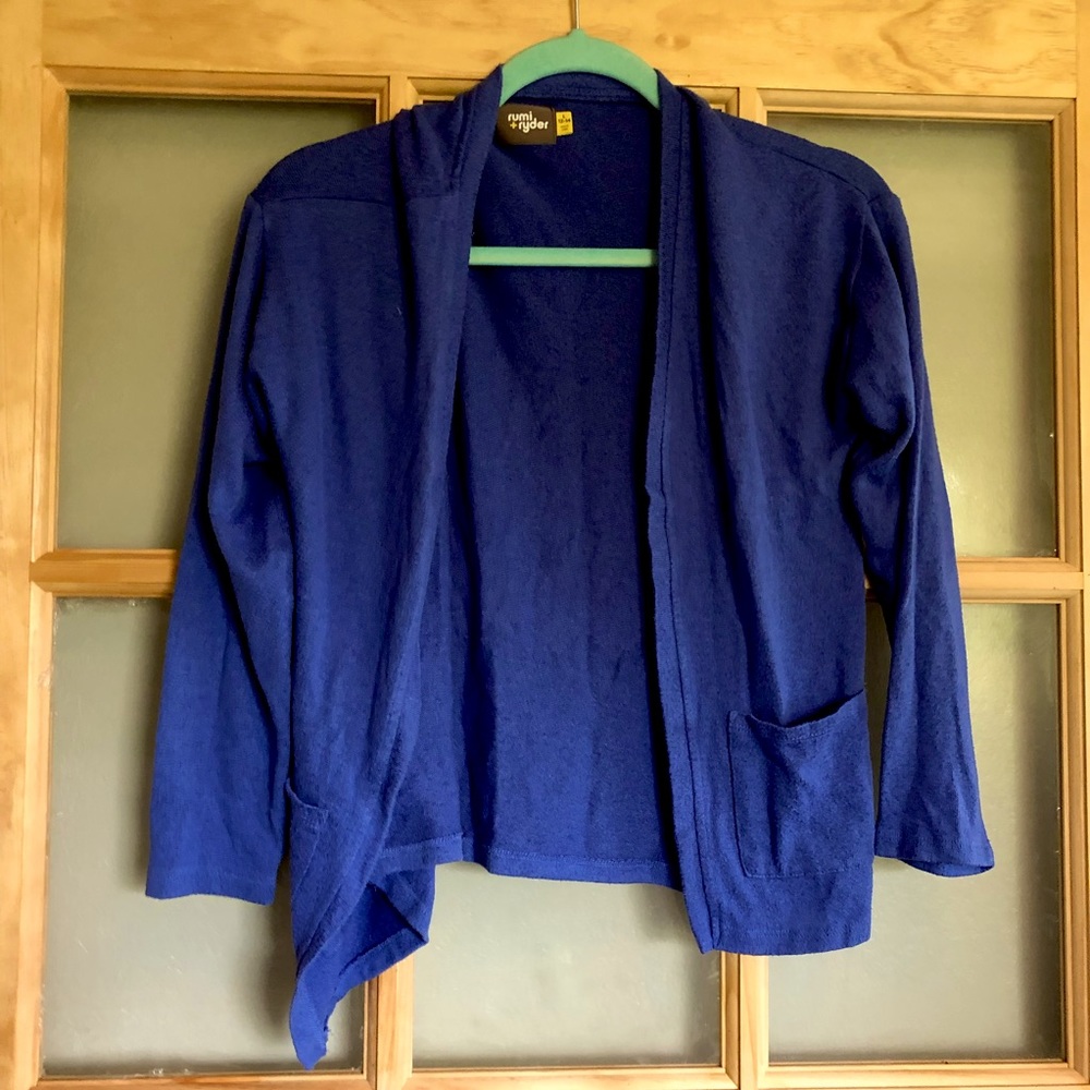 Girls blue cardigan.